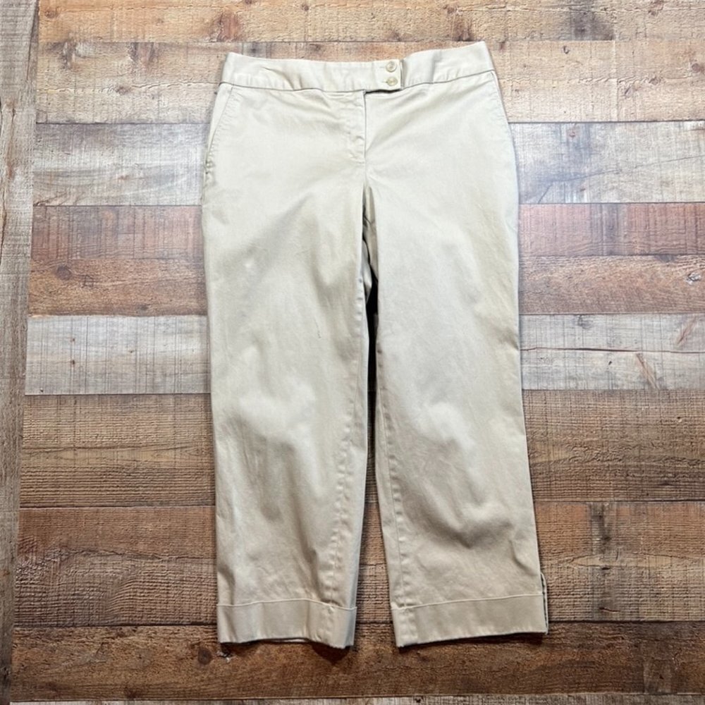 Charter Club Tan Allison Fit Cropped Pants size 10